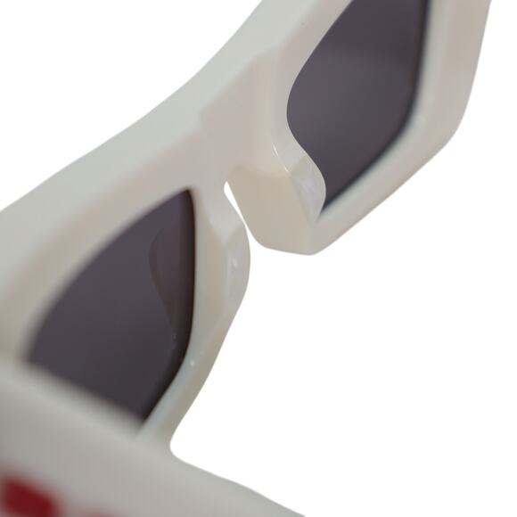 Off-White Narrow Geometric Rectangle Butterfly Sunglasses - White/Grey - NWT - Picture 10 of 13